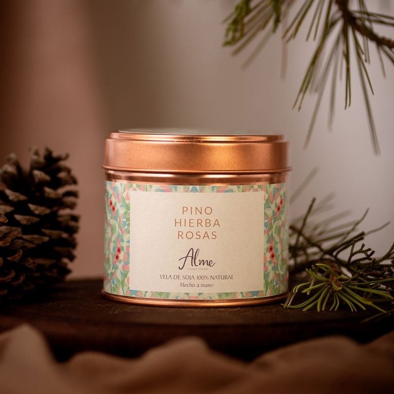 Vela de Soja Pino, Hierbas y Rosas Alme Organic Vela de Soja Pino, Hierbas y Rosas Alme Organic
