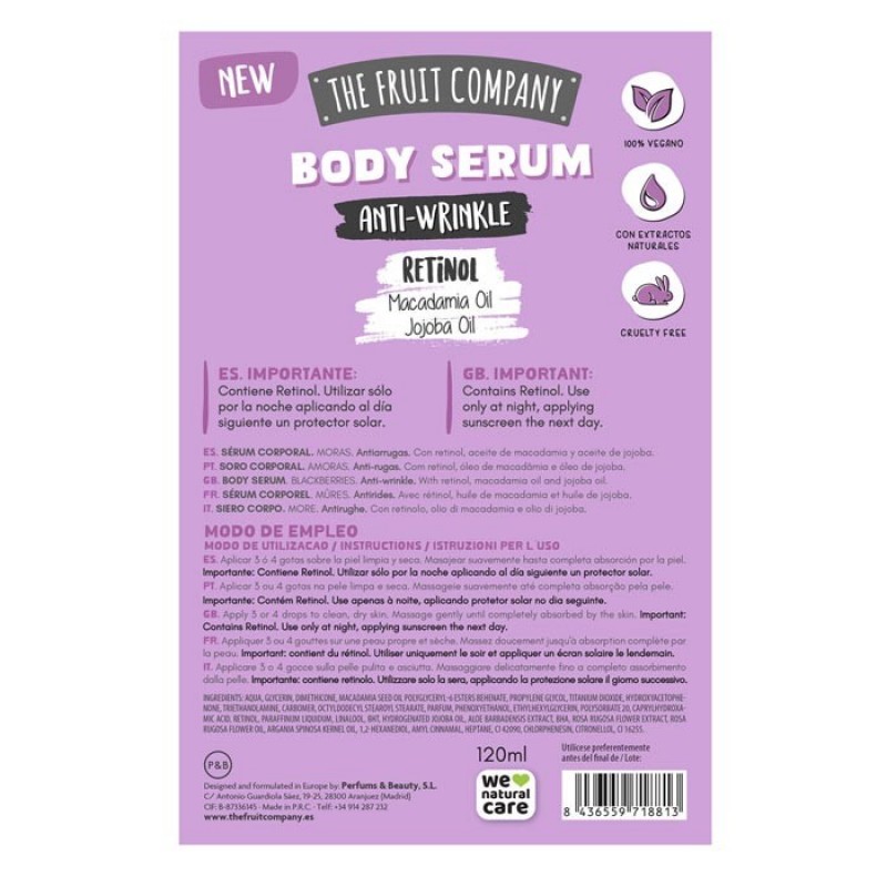 Body Serum Antiarrugas The Fruit Company Body Serum Antiarrugas The Fruit Company