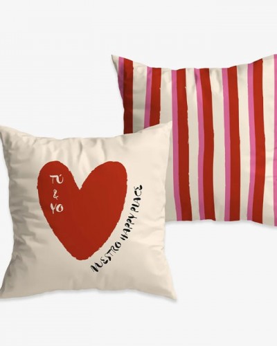 Funda Cojin Tu y Yo Happy Place UO