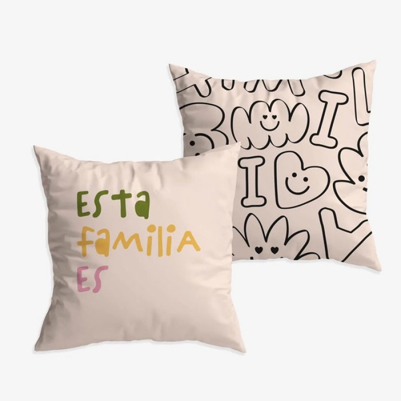 Funda Cojin Familia con Rotuladores UO Funda Cojin Familia con Rotuladores UO
