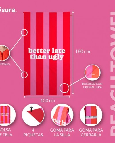 Toalla Playa Better Late Than Ugly Fisura