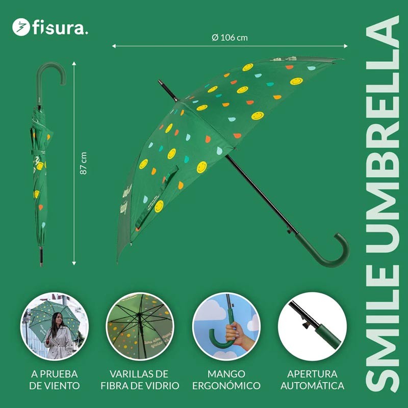 Paraguas I Like People Who Smile When Its Raining Fisura Paraguas I Like People Who Smile When Its Raining Fisura