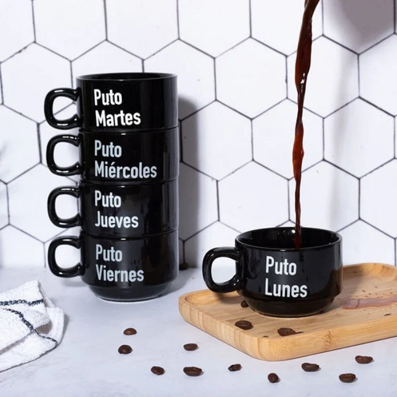 Set Tazas Puta Semana Fisura Set Tazas Puta Semana Fisura