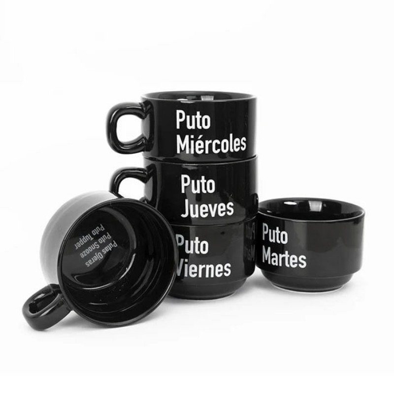 Set Tazas Puta Semana Fisura Set Tazas Puta Semana Fisura