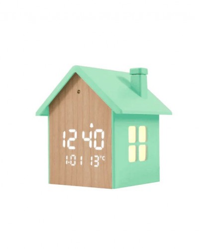 Reloj Despertador Casita Menta I Total Reloj Despertador Casita Menta I Total