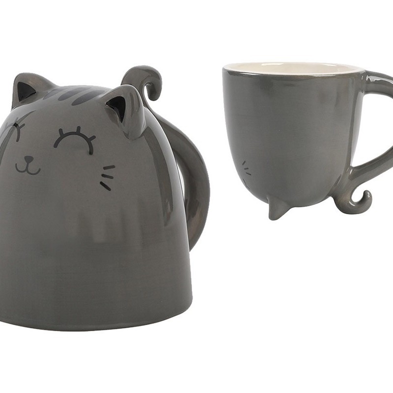 Taza Up Down Gato Gris I Total