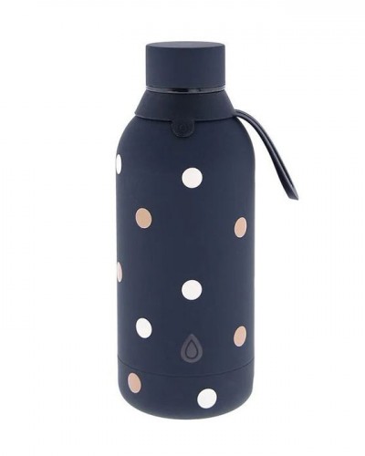 Botella Termica Acero Dots Negra 500ml. Love Story