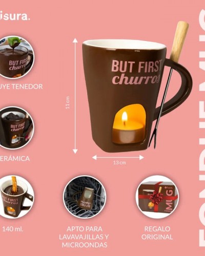 Taza Fondue But First Churros Fisura Taza Fondue But First Churros Fisura