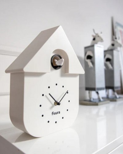 Reloj Cuco Casita Blanco Fisura