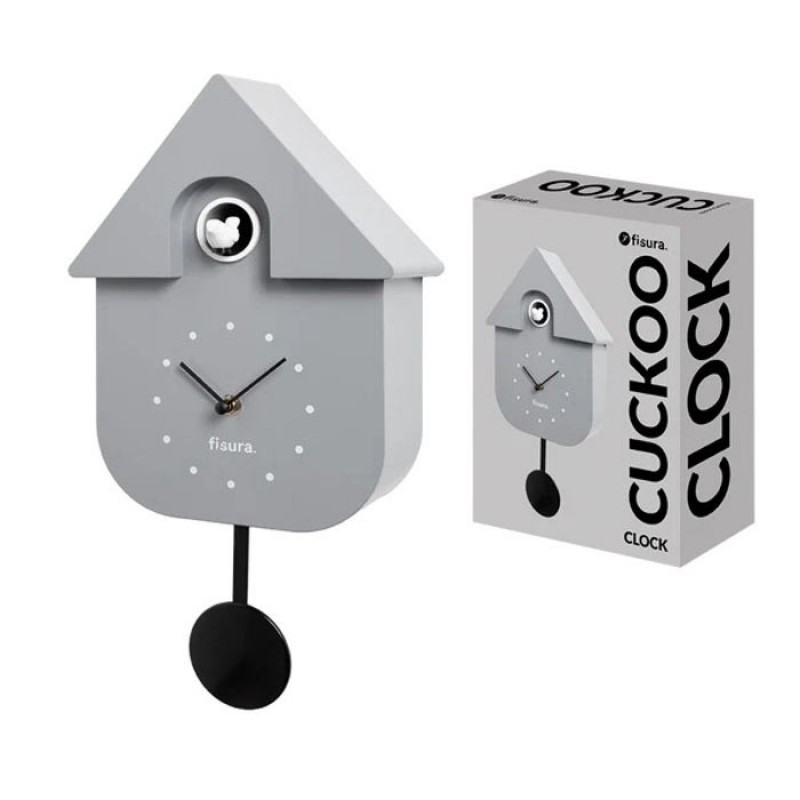 Reloj Cuco Casita Gris Fisura