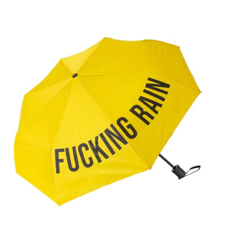 Paraguas Plegable Fucking Rain Amarillo Fisura