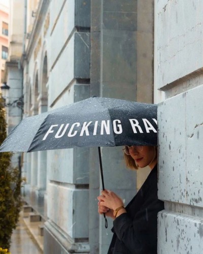 Paraguas Negro Fucking Rain Fisura Paraguas Negro Fucking Rain Fisura