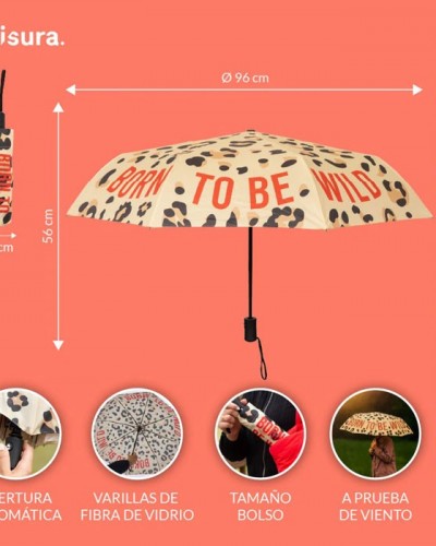 Paraguas Plegable Born To Be Wild Leopard Fisura Paraguas Plegable Born To Be Wild Leopard Fisura