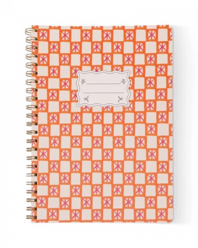 Cuaderno Grande Orange Check Designworks