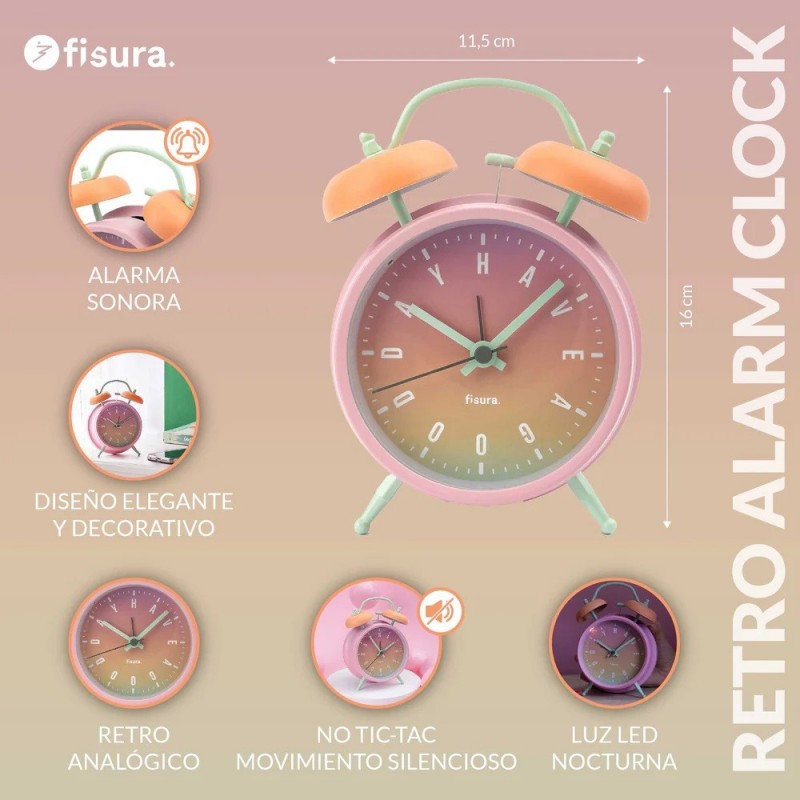 Reloj Despertador Retro Have a Good Day Fisura Reloj Despertador Retro Have a Good Day Fisura