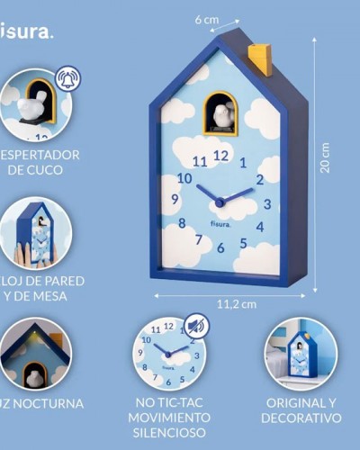 Reloj Despertador Cuco Nubes Fisura Reloj Despertador Cuco Nubes Fisura