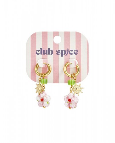 Pendientes Aro  Acero Flor Rosa Club Spice