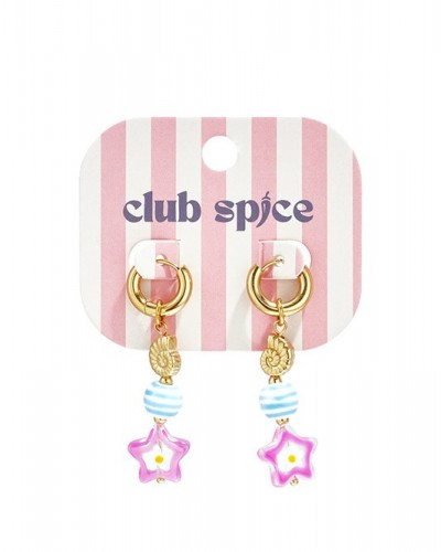 Pendientes Aro  Acero Estrella Rosa Club Spice