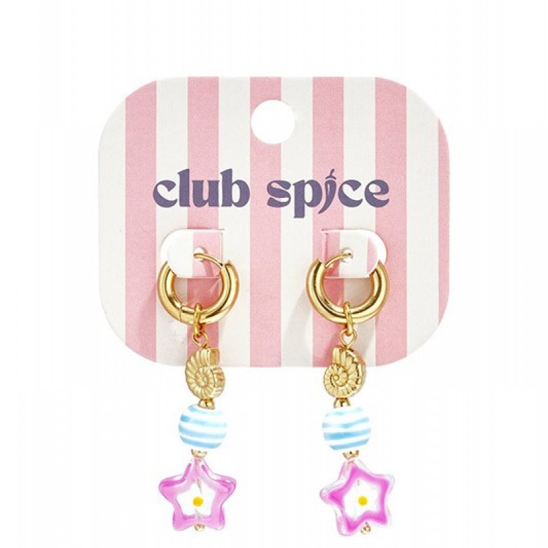 Pendientes Aro  Acero Estrella Rosa Club Spice