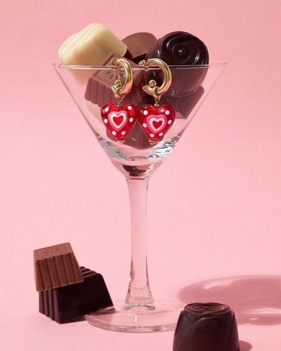 Pendientes Aro  Acero Corazon Rojo Club Spice