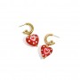 Pendientes Aro  Acero Corazon Rojo Club Spice