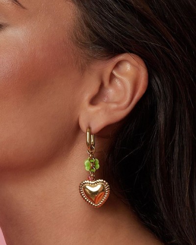Pendientes Aro  Acero Corazaon Dorado Club Spice