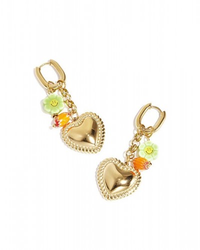 Pendientes Aro  Acero Corazaon Dorado Club Spice