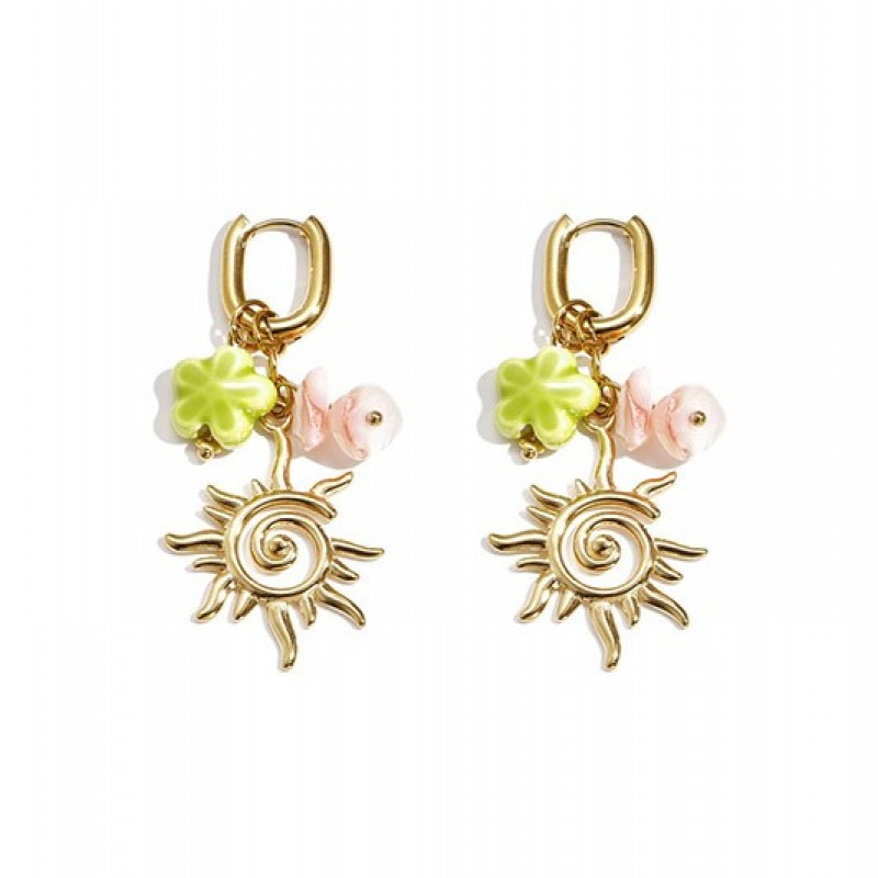 Pendientes Aro  Acero Sol Dorado Club Spice