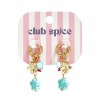 Pendientes Aro  Acero Florecilla Aguamarina Club Spice