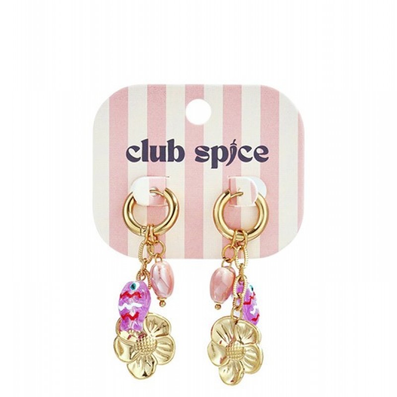 Pendientes Aro  Acero Flor G Dorada Club Spice