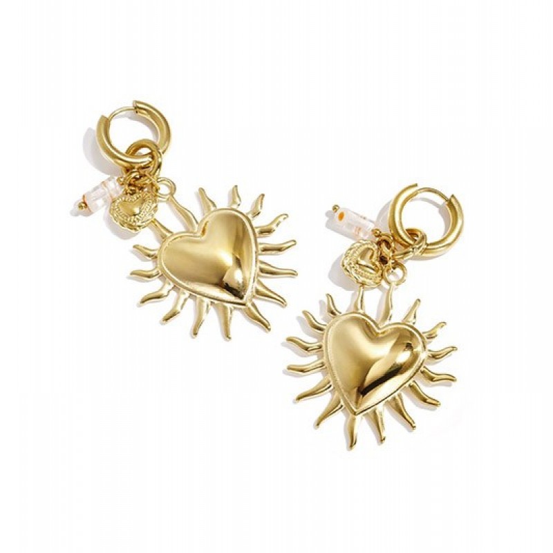 Pendientes Aro  Acero Corazon Llamas Club Spice