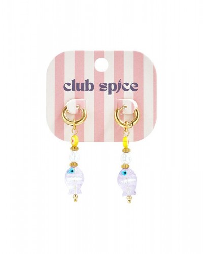 Pendientes Aro  Acero Mini Pez Lila  Club Spice