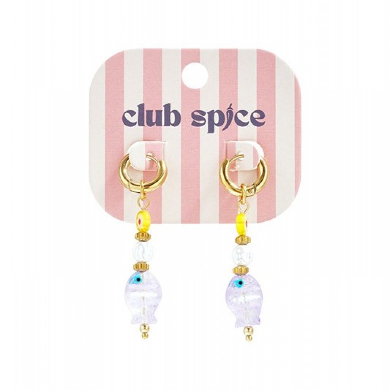 Pendientes Aro  Acero Mini Pez Lila  Club Spice