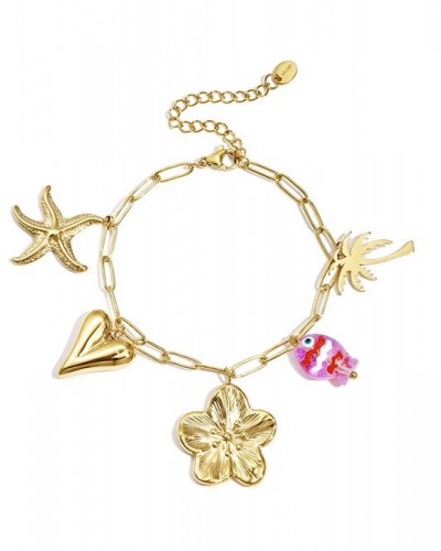 Pulsera Acero Flor Dorada Club Spice