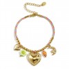 Pulsera Dijes Cuerda Corazon Dorado Club Spice