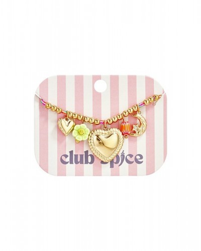 Pulsera Dijes Cuerda Corazon Dorado Club Spice