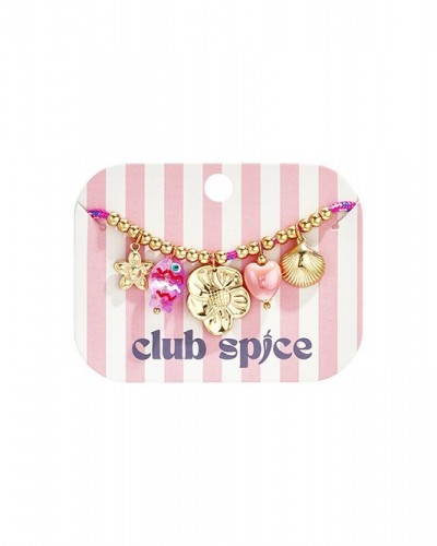 Pulsera Dijes Cuerda Flor Dorada Club Spice