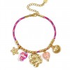 Pulsera Dijes Cuerda Flor Dorada Club Spice
