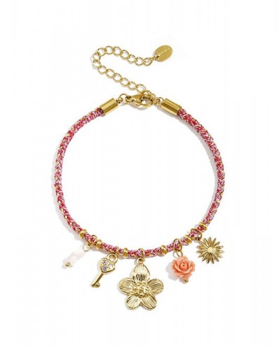 Pulsera Dijes Acero Flor Dorada Club Spice