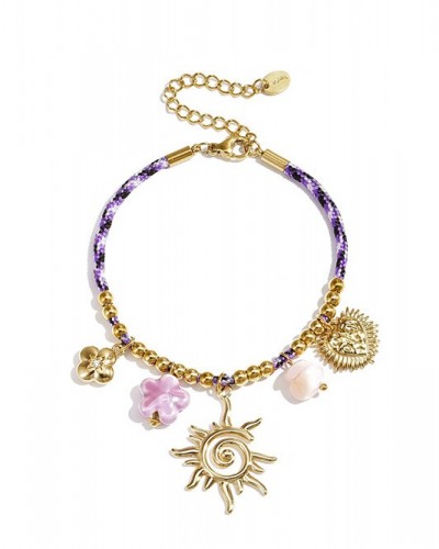 Pulsera Dijes Acero Sol Dorado Club Spice