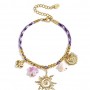 Pulsera Dijes Acero Sol Dorado Club Spice