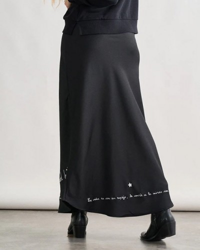 Falda Satinada Negra Anabel Lee