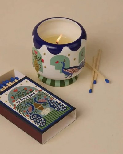 Vela A Dopo Ceramic Peacock Paddywax