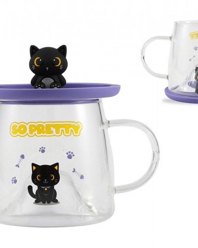 Taza Tapa Silicona Black Cat I Total