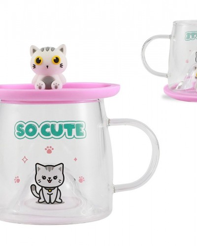 Taza tapa Silicona White Cat I Total
