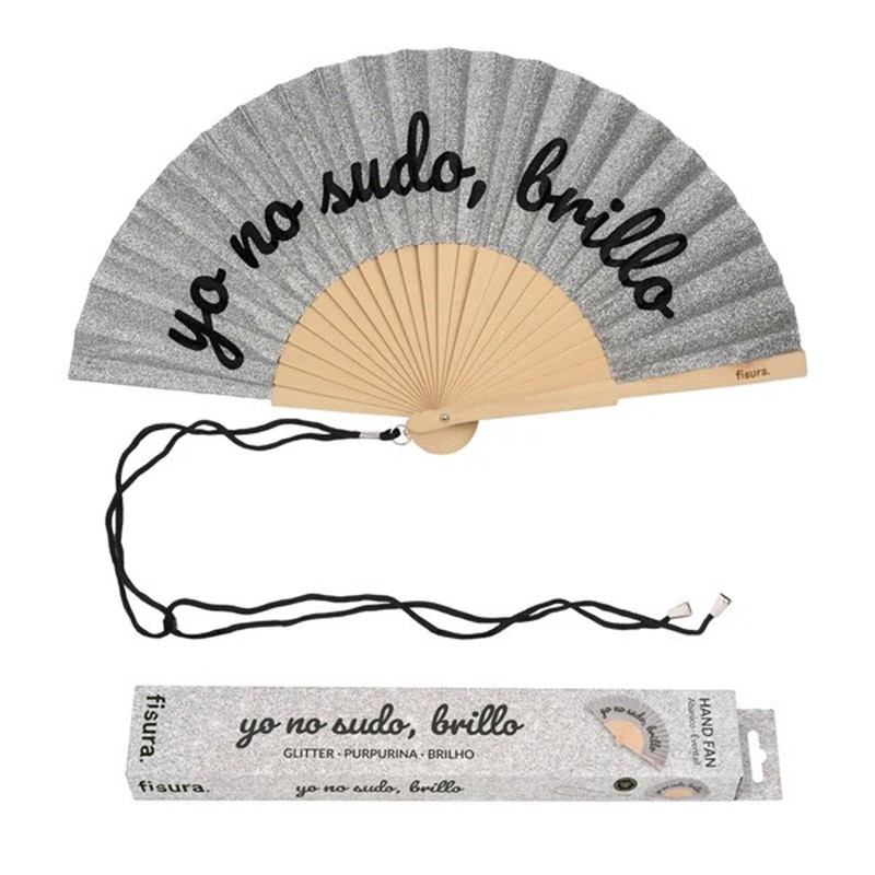 Abanico Yo no sudo, Brillo Glitter Fisura