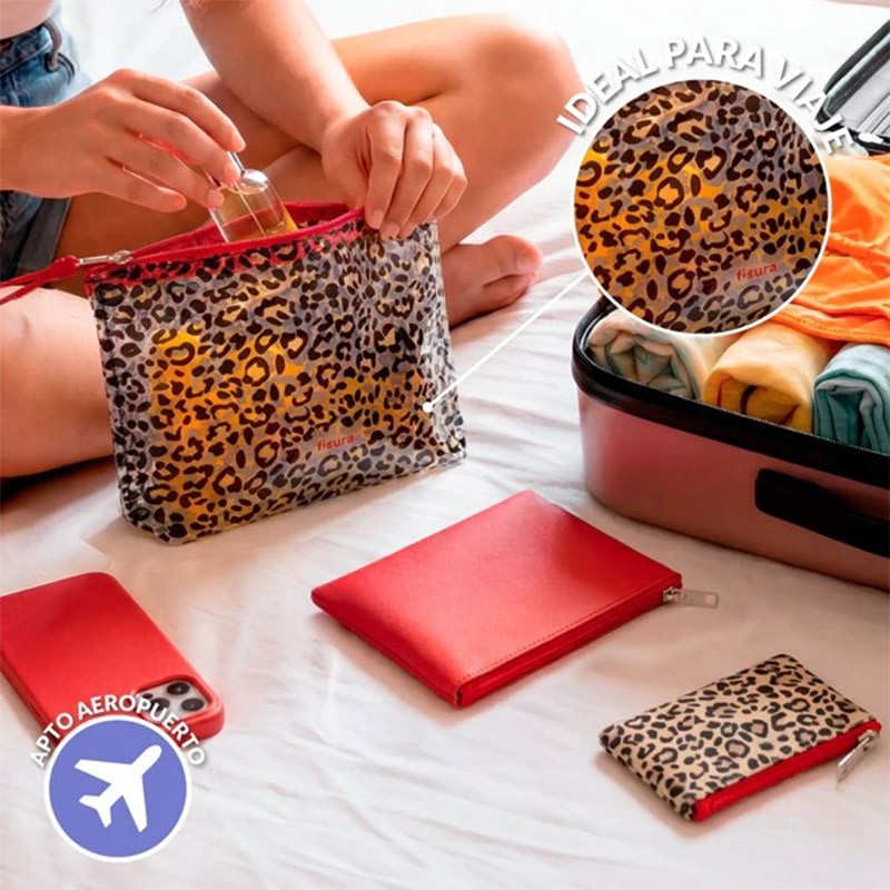 Neceser Triple Leopardo Fisura