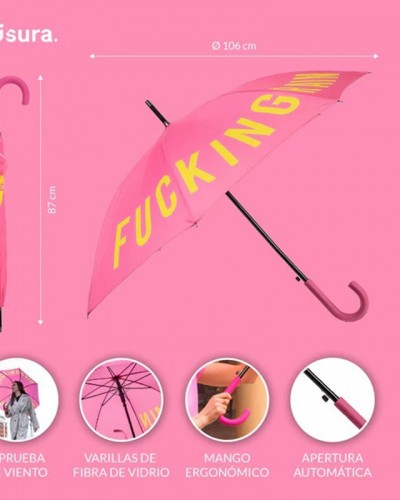 Paraguas Rosa Fucking Rain Fisura