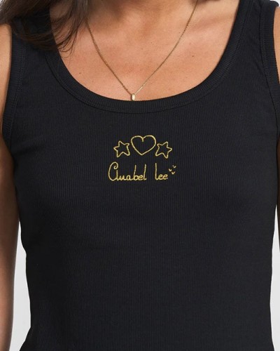 Top Tirantes Basico Negro  Anabel Lee