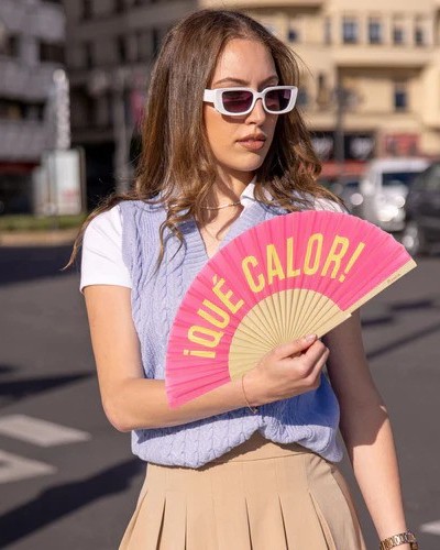 Abanico Que calor rosa Fisura Abanico Que calor rosa Fisura